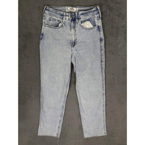 Hollister Denim - Hollister Jeans Womens 26x27 Blue Curvy Ultra High Rise Straight Stretch Raw Hem